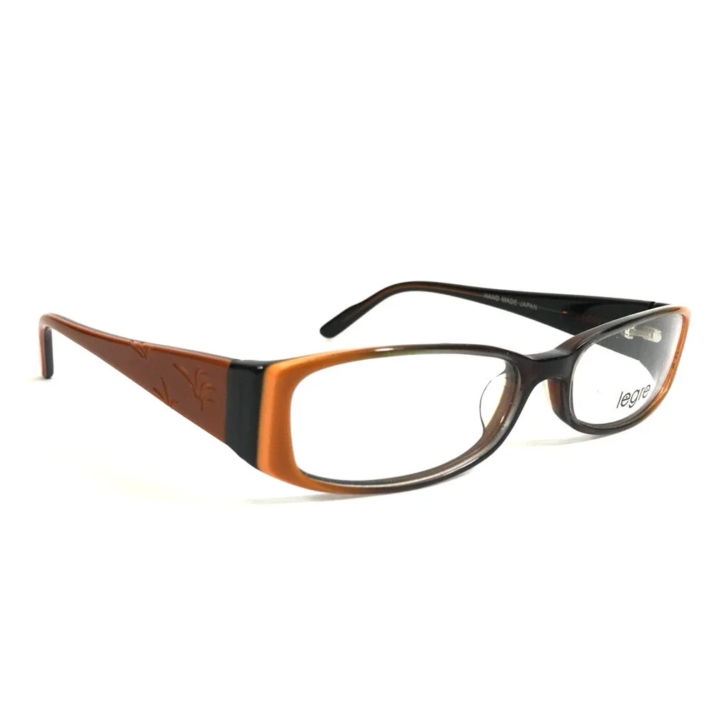 Legre Eyeglasses Frames SH168 C4 Brown Orange Fade Rectangle Full Rim 53-16-135